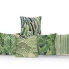 almohadas sofá verde