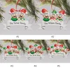 Blanks Resina Decorazione natalizia Fai da te Ornamenti natalizi per la famiglia di pupazzo di neve Orso Babbo Natale Elk 2 3 4 5 6 Teste Pendenti con albero di Natale XD24916