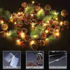Noel Dize Işık Açık Su Geçirmez Noel Çam Koni Işık LED Bakır Tel Peri Garland Veranda Tatil Süslemeleri Lamba 211109