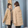 Women's Down Parkas Winter Padded Jacket Korean Style Cotton-Padded Mid-Längd Loose and Thick Student Guin22