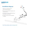 LuckyLed LED Duvar Lambası Banyo Işık 40 cm 50 cm 60 cm AC 85-265 V Ayna Aydınlatma Vanity Işık 3 Renk Kısılabilir Aplik Duvar Işık 210724