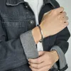 Modyle男性ゴールドバングルステンレススチール製ブレスレットBlack Cuffのための黒いカフのためのタイプCツイストジュエリーQ0719