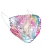 50 pz DHL Ship Fashion Colorful Mesh Designer Party Mask Mask Bling Diamond Rhinestone Grid Net Sexy Hollow Masks Reusable