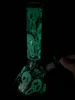 8 inch Glow in The Dark Glass Bong Skull Print Beker Base Hookah Water Pipe 14mm Kom