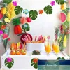 Grinaldas 12pcs Artificial Folhas de Palmeira Tropical para Decorações Hawaiian Luau Theme Decorações Home Jardim Decoração AA8238