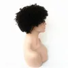 Nuevos rizos brasileños Cabello humano mongol Tiny Afro Kinky Curly Pelucas Máquina completa hecha ninguna Peluca delantera de encaje para mujeres negras en stock