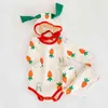 Primavera otoño infantil bebé niñas tomate zanahoria manga larga Top + Pantalones sombrero conjuntos de ropa niños niña traje ropa 210521