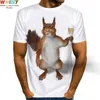 Men's Squirrel Camisetas 3D Imprimir Gráfico de Animais Tees Adorável Padrão Tops Homens / Mulheres Bonito Filhote De Filhote De Rosto T-shirt engraçado PET 210706