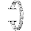 Slimming Diamond Studded Metal Strap For Apple Watch band 44mm 42mm 40mm 38mm Jewelry Bracelet Watchband Iwatch Series 6 5 4 SE Wristbands Smart Accessories