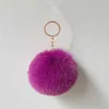 60pcs Pompom Keychain Bulk Pom Balls Fluffy Keyring Women Keychains for Car Bag Keys Accessories Faux Rabbit Fur Key Chain H0915