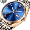 LIGE Uhren Männer Wasserdicht Edelstahl Luxus Analog Armbanduhren Woche Anzeige Datum Sport Quarzuhr Männer Montre Homme 210527