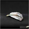 Pinnen, drop levering 2021 natuurlijke abalone shell mode veervorm broche pins European Design dames feest sieraden broches pin tw0xo