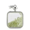Natural Stone Crystal Gravel Wishing Bottles Pendant Necklace Square Shaped Drifting Bottle Car Bag Keyring Hangings Accessories Fashion Charm Reiki Jewelry