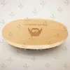 MOQ 50 stks Uw Logo Aangepaste Boar Border Borstels Houten Handvat Graveren Houten Gezichtsreinigingsborstel Heren Grooming Tool Barber Shop