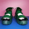 Female Summer Shoes 2023 Ladies Thick Bottom Genuine Leather Green Retro Sandalis p20/20d50