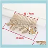 Fasce per capelli Gioielli per capelli Color oro Clip per foglie in metallo Ragazze Pin Barrette Fiori Pettine per strass Forcine per capelli Donna Aessories Gioielli Drop Delivery 2