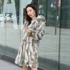 Real casaco de pele de coelho natural genuíno com capuz feminino moda outwear personalizado qualquer tamanho grátis 211220