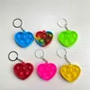 Fidget Sleutelhanger Sleutelhanger Speelgoed Kids Mini Sleutelhangers Duw Bubble Popper Poo-zijn vinger Sensory Puzzel Speelgoed Sleutelhanger Cartoon Regenboog Tie-Dye Finger Chains H41UII