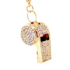 Mignon sifflet porte-clés accessoires sac sac à main pendentif métal diamant luxe porte-clés breloques petit ami cadeau Llaveros Kawaii YS053