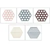Mats & Pads Hexagon Placemat Thickened TPR Tableware Pad Universal Hollow Table Bowl Mat Cup Non-Slip Tablemat Kitchen Accessories
