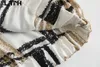 moda semplice sciolto plaid manica lunga camicette vintage camicie da donna scollo a V sexy elastico in vita top primavera autunno 210427