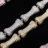 JINAO nouveau haute qualité ruban couleur 9mm AAA zircon cubique collier glacé Zircon os chaîne collier pour hommes bijoux cadeau X0509