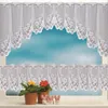 Gardin Drapes 2st European White Lace Knitted Sheer för sovrum Roman Blind Kök Valance Fönster Gardiner Kaffe Dividers