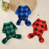 Dog Apparel Plaid Pet Pajamas Soft Jumpsuits Clothes Small Puppy Coat Outfits Cats Clothing Autume Winter Dogs Sleepwear