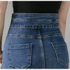 Kjolar vintage split blyerts denim kvinnor 2022 sommar hög midje knappar midi jeans koreanska plus storlek sexig jupe femme