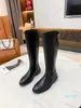 Luxe-Date Designer bottes femmes chaussures logo mode luxe élégant tempérament solide peau de vache chaîne en métal bon correspondant