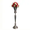 98 cm Tall Vintage Çiçek Vazo Pot Parti Dekorasyon Metal Trompet Düğün Evlilik Töreni Yıldönümü Centerpiece Dekor