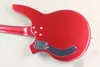 4 corde Chitarra elettrica rossa metallica con hardware cromato, circuito attivo, pickup humbucking, può essere personalizzato