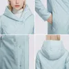 MIEGOFCE Veste Femmes Conception Longueur Au Genou Remplissage Manteau Matelassé Femmes À Capuchon Réversible Curseur Parka Femme 211013