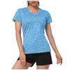 Kvinnors Blusar Skjortor Feitong Kvinnor Kortärmad Sport T-shirt Fukt Wicking Athletic Shirt ActiveWear Top Workout Running Tee Chemise