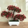 Couronnes de fleurs décoratives fausses plantes artificielles arbre bonsaï plante en pot décoration de la maison bassin en résine + mousse de simulation en plastique Foa