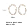 Lámpara colgante Yo, pendientes grandes de perlas de gran tamaño para mujeres y niñas, pendiente circular único 2022, joyería de moda llamativa Brinco