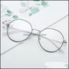 Moda AESSORIESFHAMENTO SUNGLESSES FRAMAMENTOS DESENGRADORES MULHERES MULHERES METAL METAL METAL ROUND LENS CLARO EYEWAR