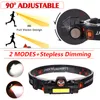 Headlamps Portable LED Headlamp USB Rechargable Headlight With Built-in 18650 Battery XPE COB Head Light Magnet Waterproof Lamp