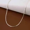 40 cm-60 cm mince réel 925 en argent Sterling boîte mince chaîne Collier femmes filles enfants 16-24 pouces bijoux Kolye Collares Collier