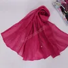 Sciarpa Hijab in cotone antirughe Lady Colori solidi Scialli pieghe Pianura Morbida Avvolge la testa Sciarpe Musulmane Grande Pashmina 180 * 70 cm