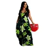 Mulheres verão novo espaguete pulseira solta bolso sexy sem mangas robe maxi vestidos flor vintage impressão espaguete cinta longa vestido y1006