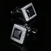 Black gem crystal men's shirt Cufflinks Jewelry shirt cufflink for mens Brand Fashion Cuff link Wedding Groom Button Cuff Links AE5583563688