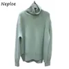 Solid Color Coltrui Warm Pullovers Dames Herfst Femme Gebreide truien Mode Simple All-match Tops 1F763 210422