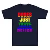 Jungs schmecken nur einen besseren Regenbogen 3. Gender LGBT Gay Lesbian Pride Lustige Geschenk T-Shirt Herren Kurzarm Baumwolle Black T-Shirt