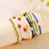 2021 Koreaanse mode bloemen daisy kralen armbanden transparant kleurrijke kralen handgemaakte elastische polsbandje voor vrouwen 2021 trend sieraden