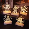 Luci notturne di Natale Decorazioni natalizie Babbo Natale Pupazzo di neve LED Camera da letto 3D Lampada da tavolo Regalo di Natale JJA9215