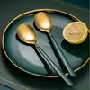 Green Gold Cutlery Set Mirror 304 Stainless Steel Flatware Fork Spoon Teaspoon Silverware Tableware Kitchen Dinnerware