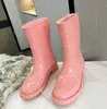 Designers de luxe femmes bottes de pluie angleterre Style imperméable Welly caoutchouc eau pluies chaussures bottines bottines H112 #