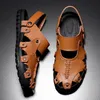 Men Leather For Sandals Genuine Roman 39 Hollow Lightweight Breathable Casual Shoes Summer Outdoor Gladiator Sandalia Masculina 23656