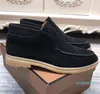 Nubuck Leather Mens Loro Walk High Top Shoes Luxury Sneakers Lock Designer Flats Slipon Robe Shoots Boots3933914